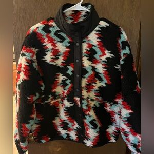 Vibrant Patterned Women's Sherpa Jacket